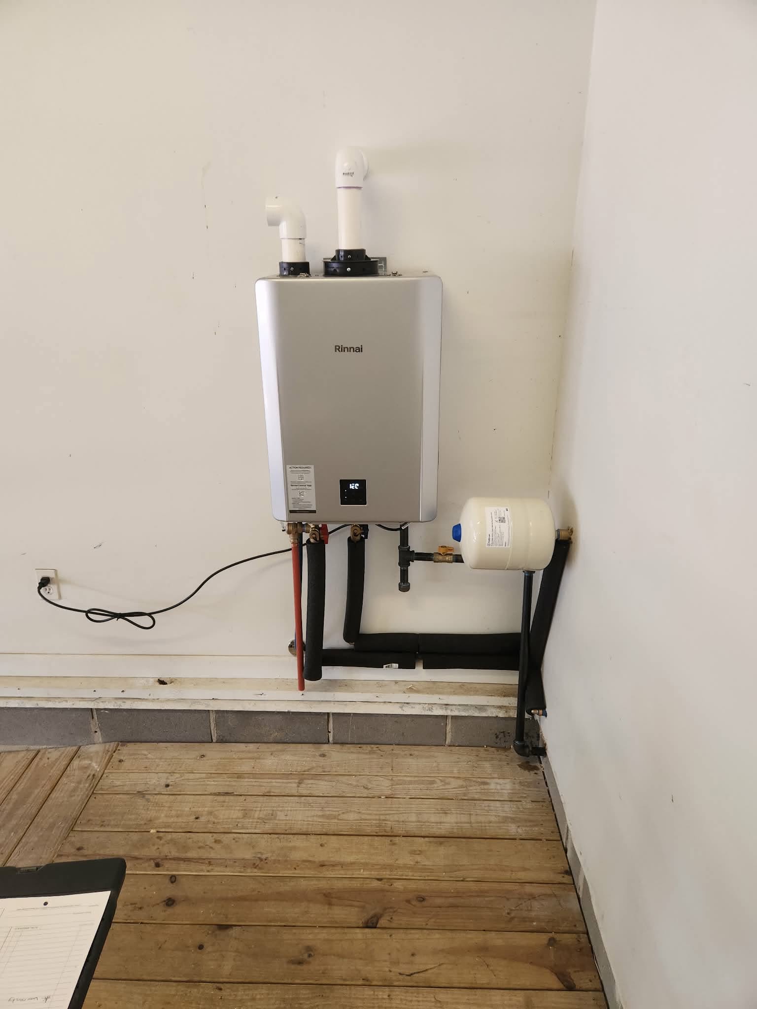 Tankless water heater installation